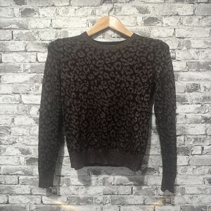 EUC Banana Republic Leopard Print Sweater Black and Brown